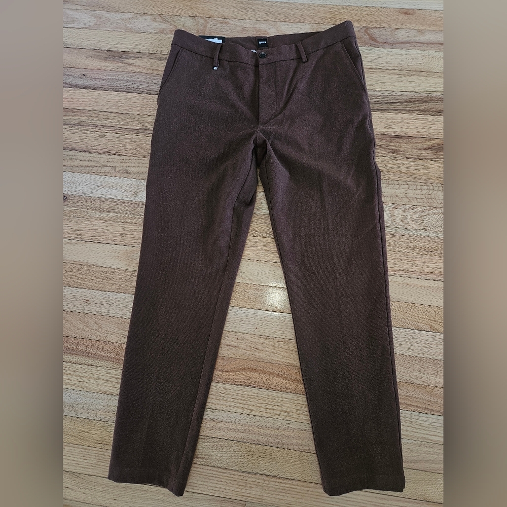 BOSS Men's Brown Pants. WOOL. SZ 36R. NEW . $350